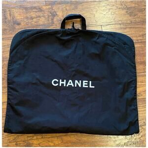 CHANEL GARMENT BAG Black Cotton Travel Suit Dress Cover Hanging Case